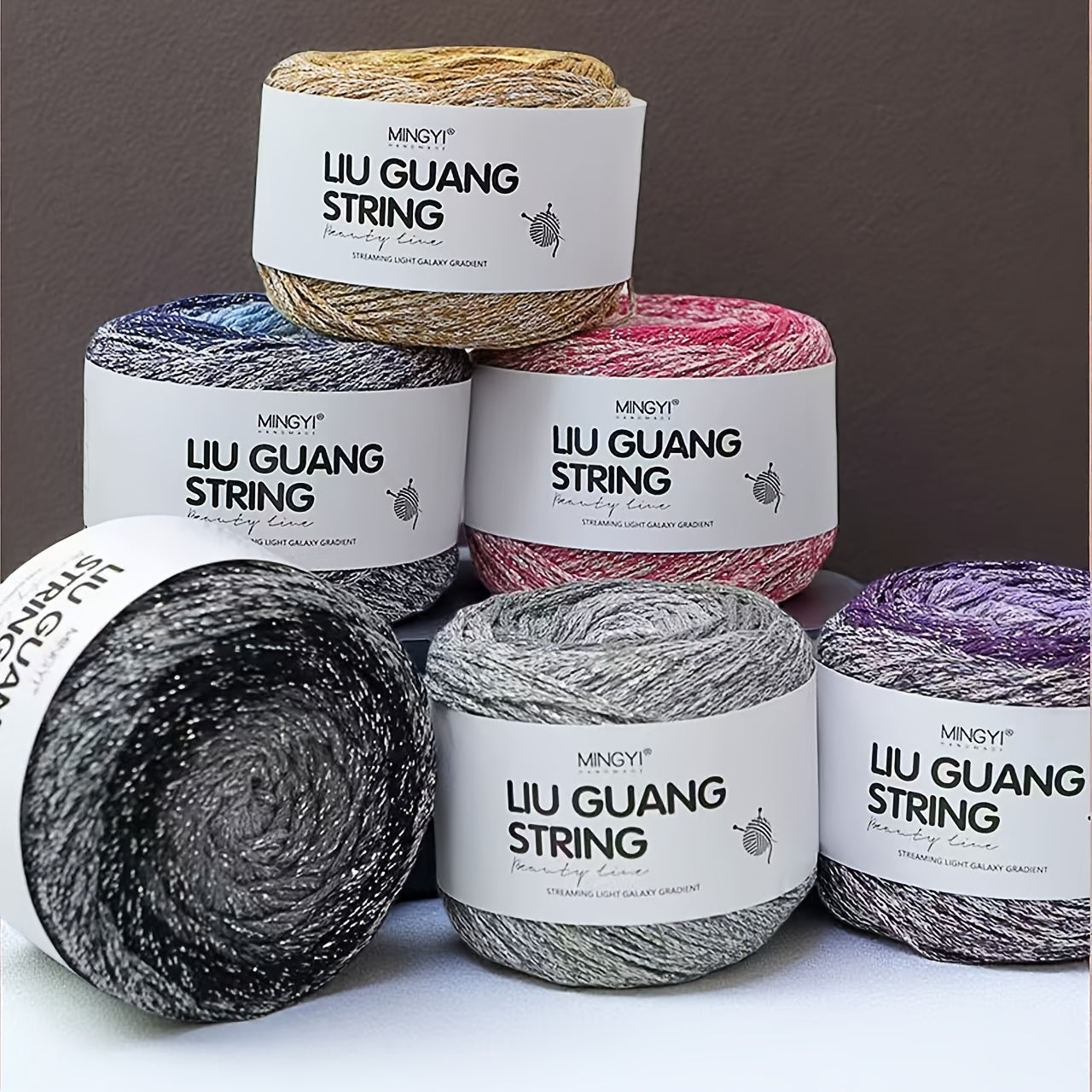Metallic Texture Crochet Yarn 1.5mm 280m Shimmering Thread