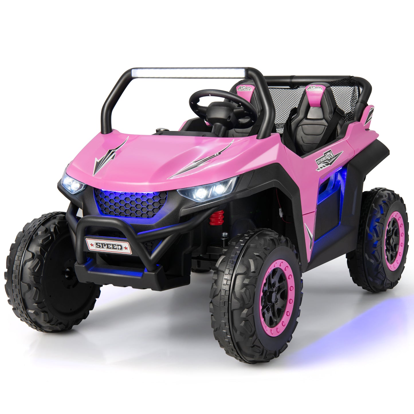 COSTWAY 12V Kids Electric UTV Ride On With Remote And Lights