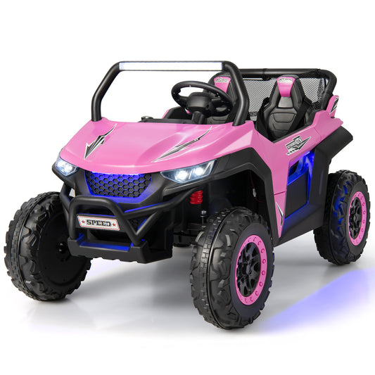 COSTWAY 12V Kids Electric UTV Ride On With Remote And Lights