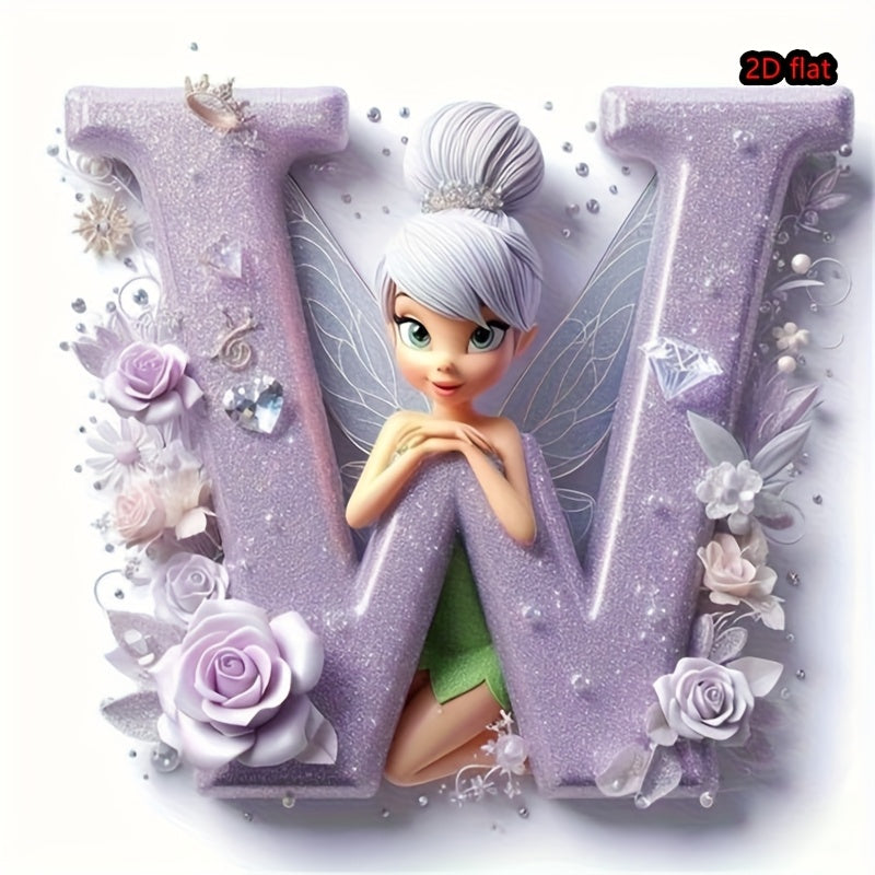 Round Diamond Art Kit with A-Z Letters and Elves Wall Decor