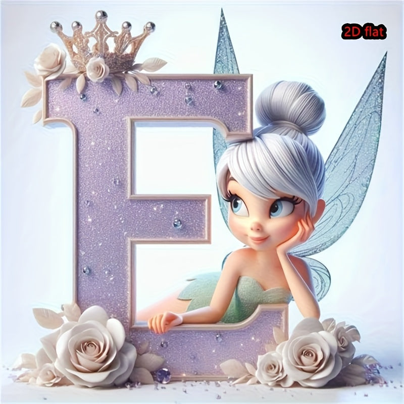 Round Diamond Art Kit with A-Z Letters and Elves Wall Decor