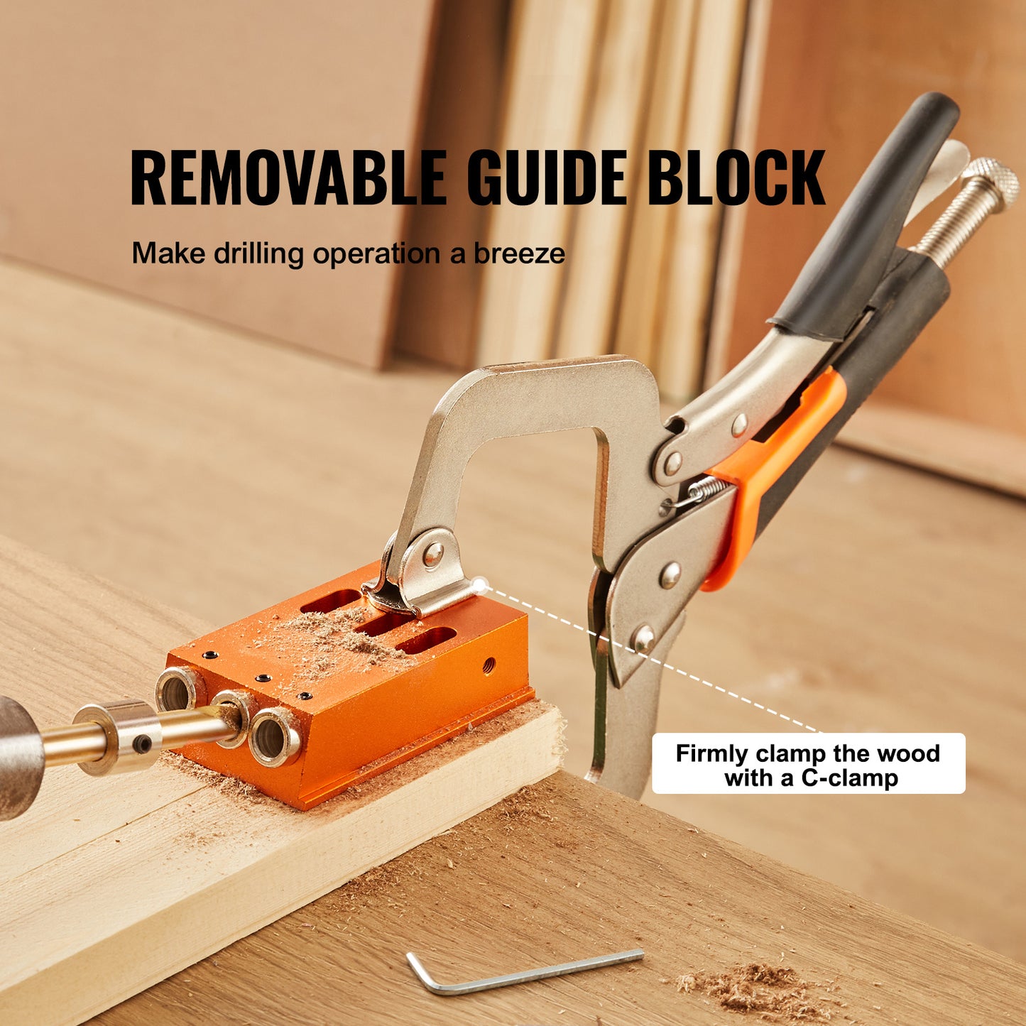 VEVOR Pocket Hole Jig Kit 34 Pcs With 11 Inch Clamp