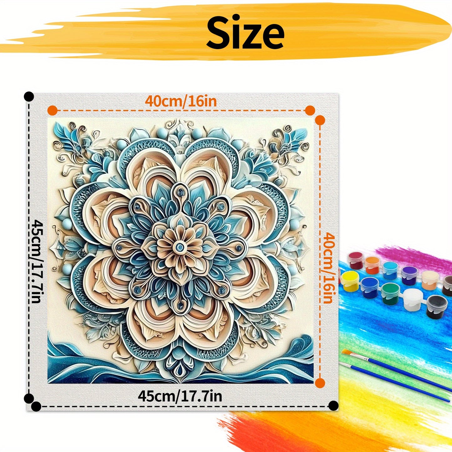 Paint By Numbers Kit For Adults 40x40cm Blue Flower