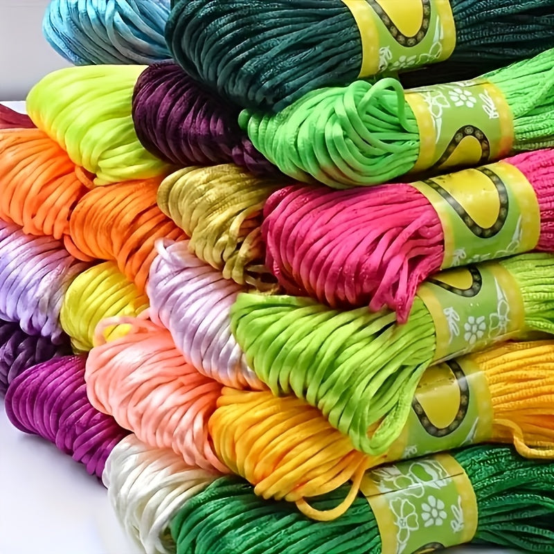 Satin Nylon Rope 20 Yard 10 Pack for Jewelry Weaving DIY