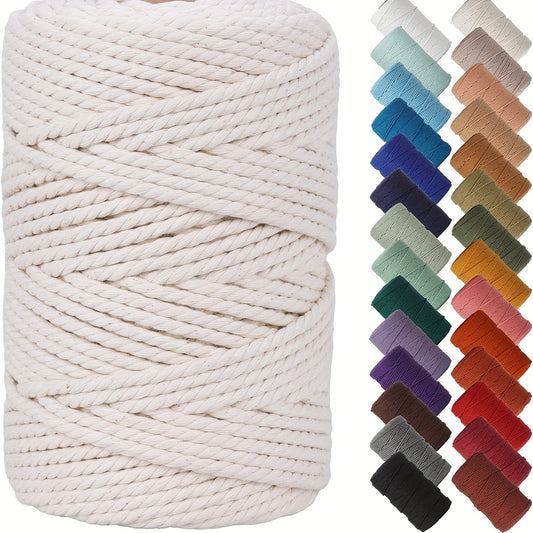 Beige Cotton Macrame Cord 4mm 1969 Inch For DIY Decor