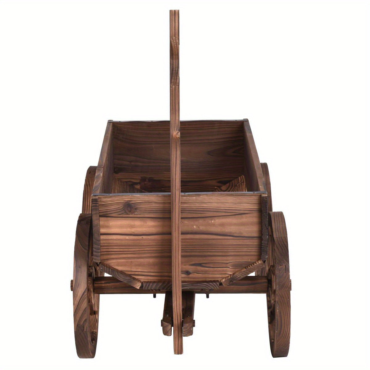Multigot Wooden Wagon Planter Pot Stand With Wheels Garden