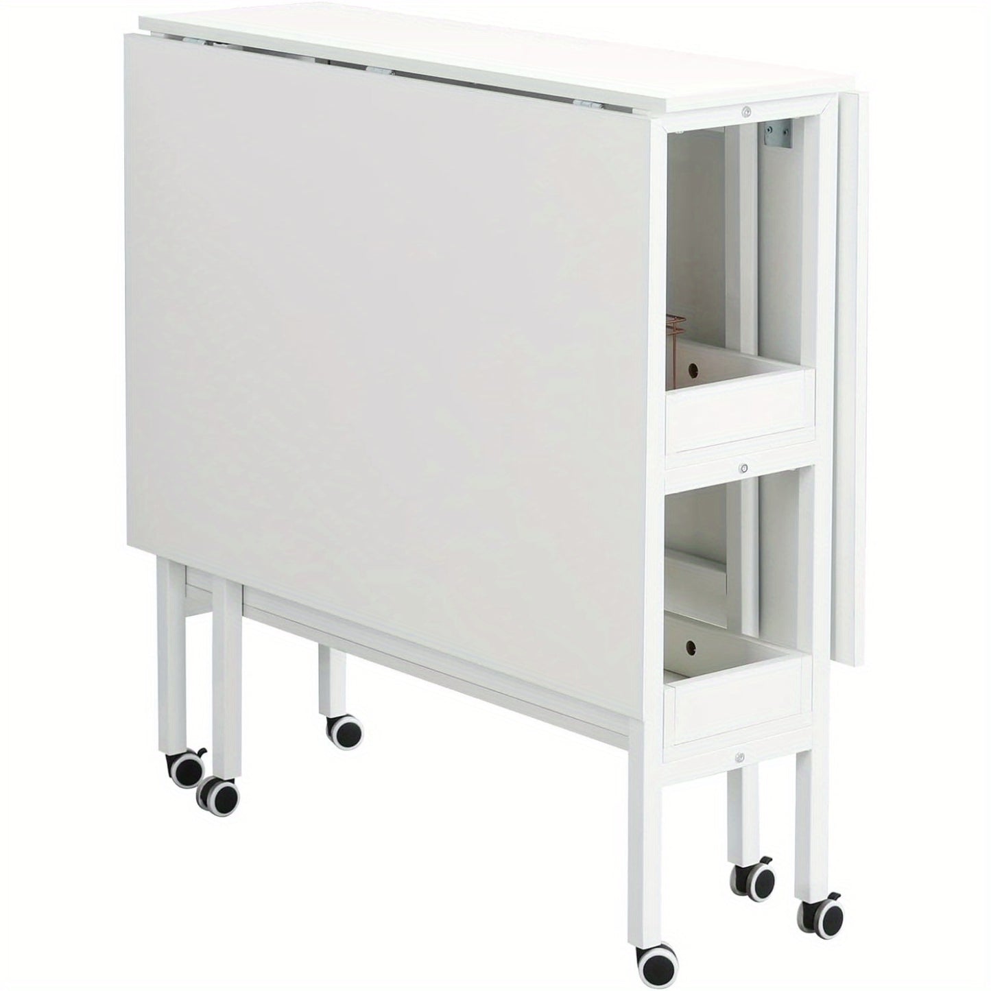Erinnyees Folding Cutting Table With Storage Shelves