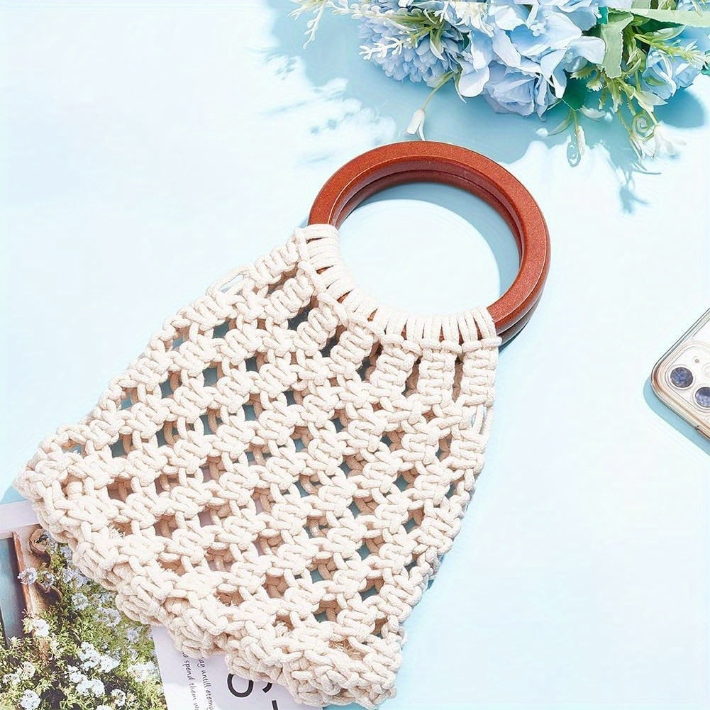 Boho Macrame Bag Kit For Beginners With Cord And Handle