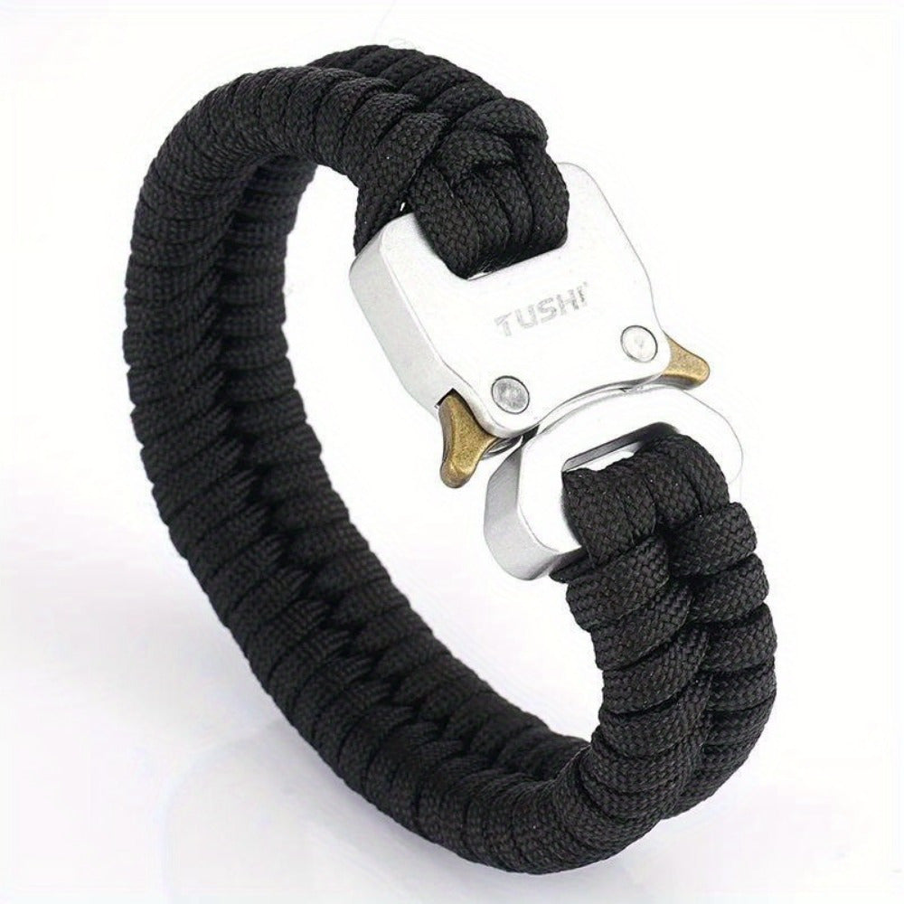 Mens 7 Core Paracord Survival Bracelet With Buckle 122lb
