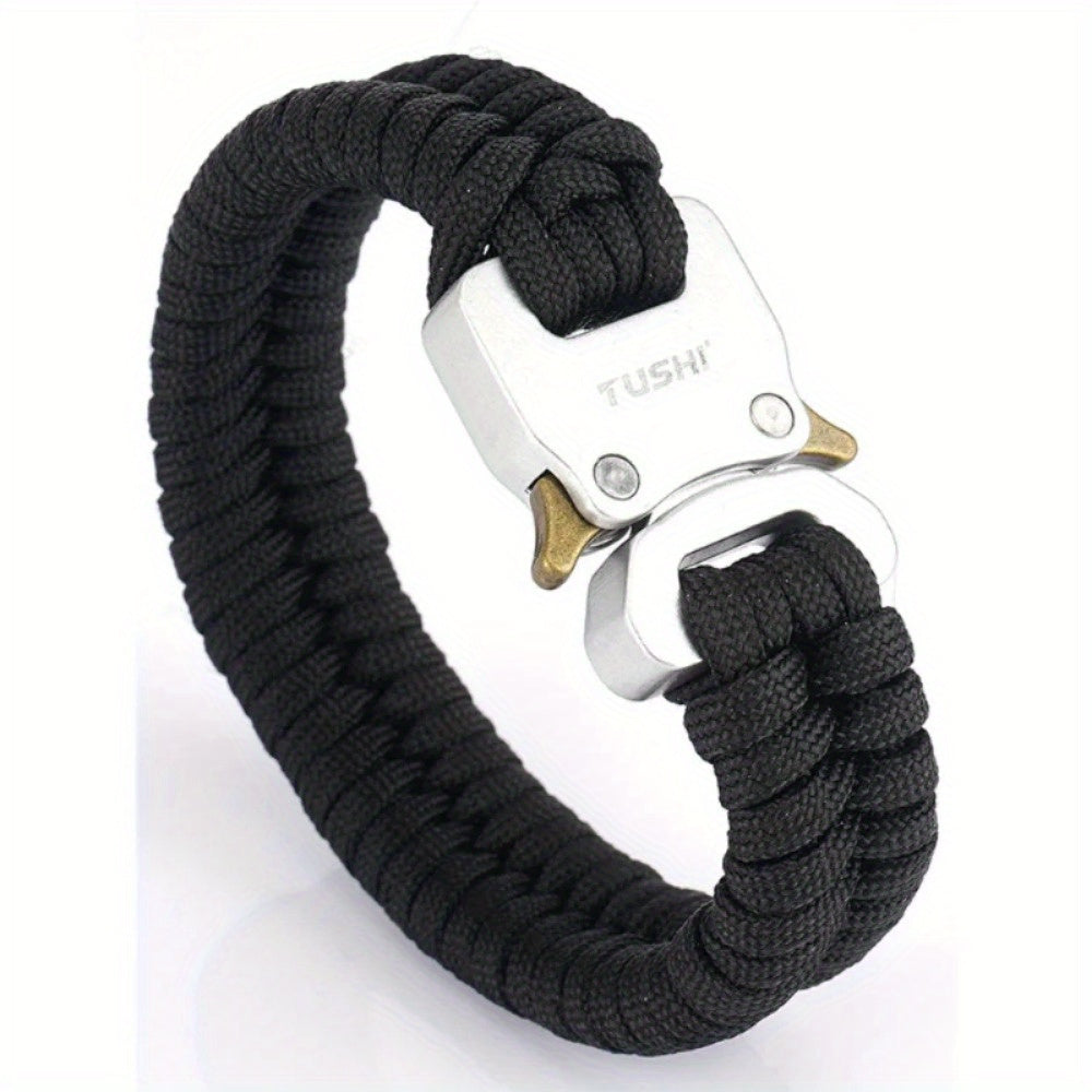 Mens 7 Core Paracord Survival Bracelet With Buckle 122lb