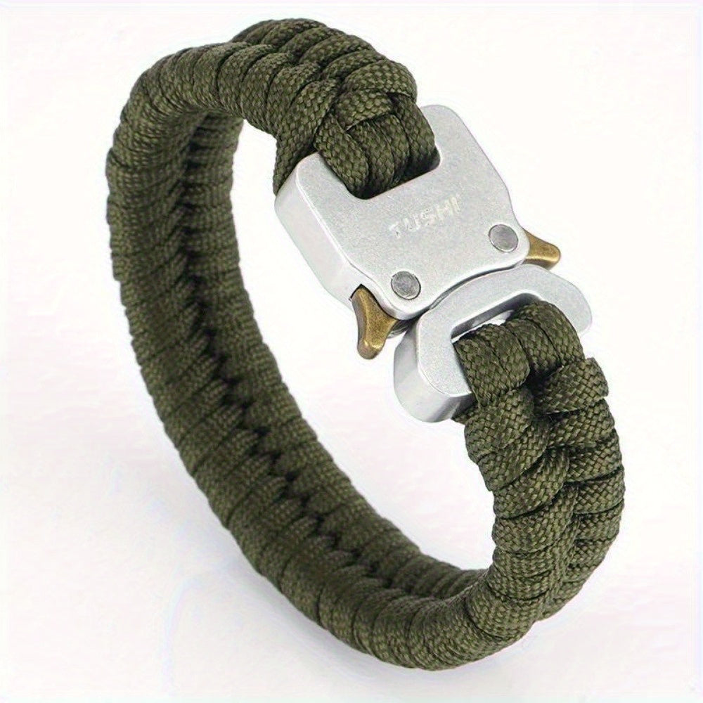 Mens 7 Core Paracord Survival Bracelet With Buckle 122lb