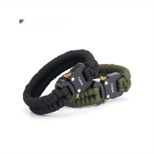 Mens 7 Core Paracord Survival Bracelet With Buckle 122lb