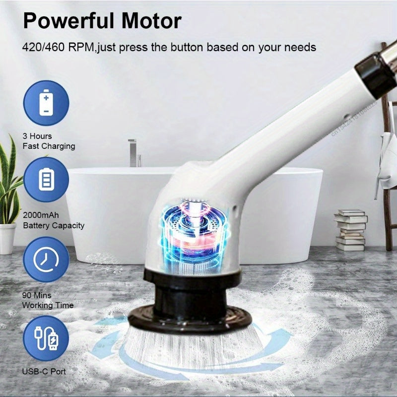 Electric Spin Scrubber Cleaning Brush For Home And Car