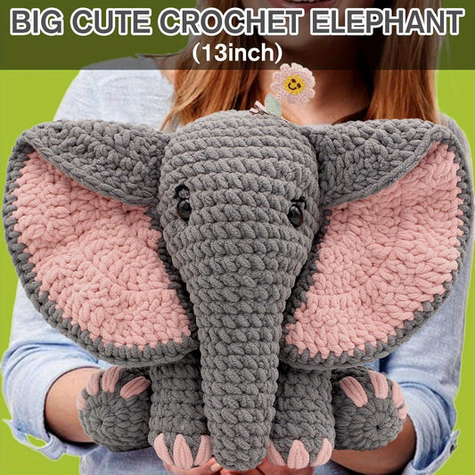 Crochet Starter Kit For Beginners Elephant Animal With Yarn