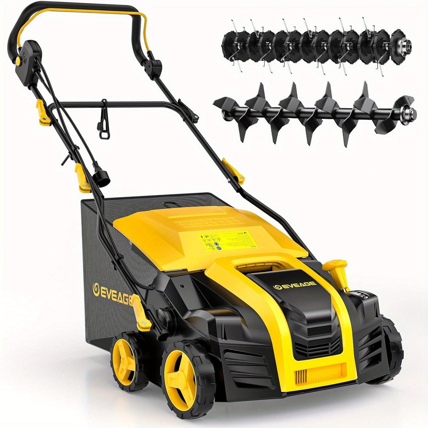 EVEAGE 16-Inch Electric Dethatcher Scarifier with Bag