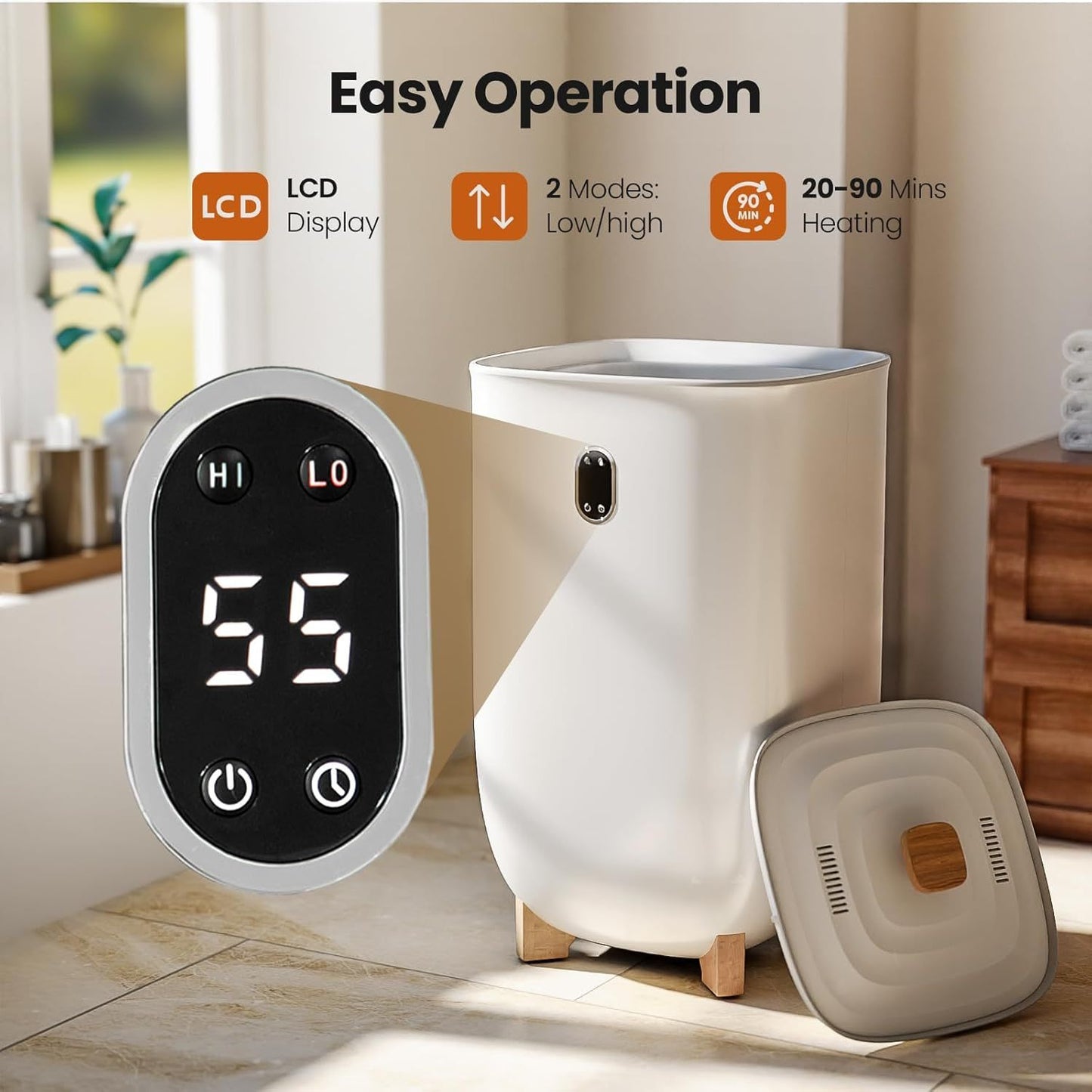 Aglucky 9.25gal Towel Warmer For Bathroom 2 Modes LCD