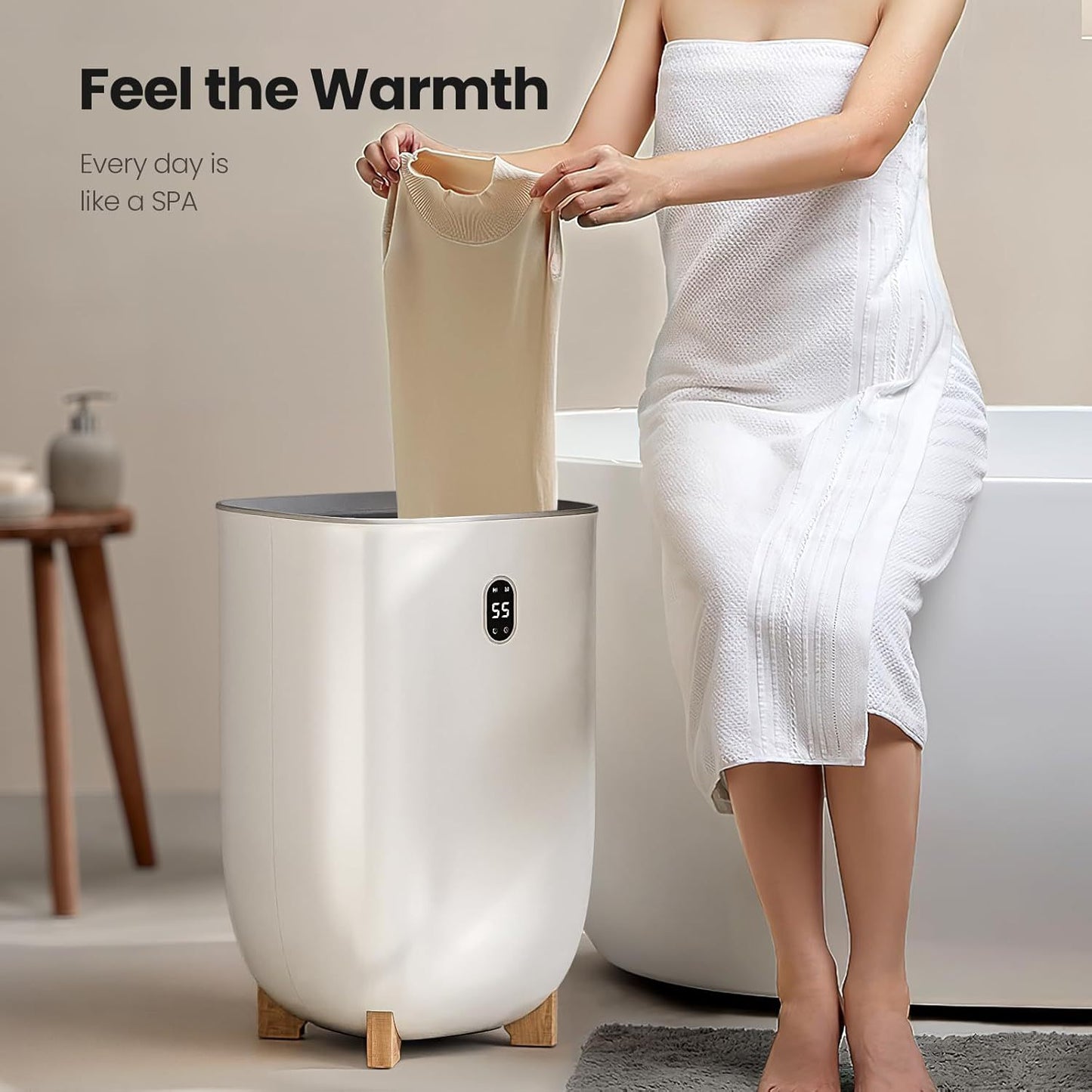 Aglucky 9.25gal Towel Warmer For Bathroom 2 Modes LCD