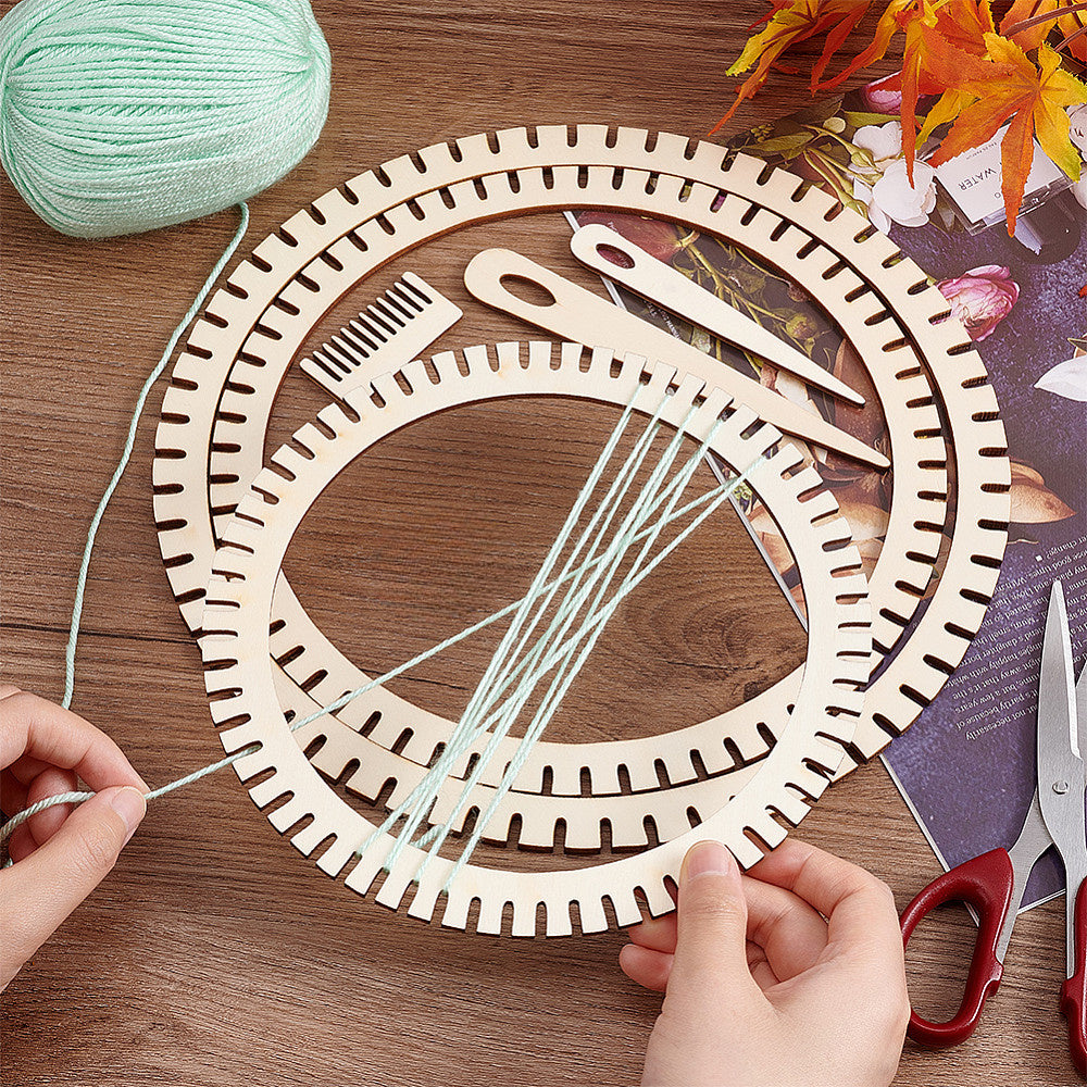 Wooden Circular Weaving Loom Kit for Beginners DIY Macrame