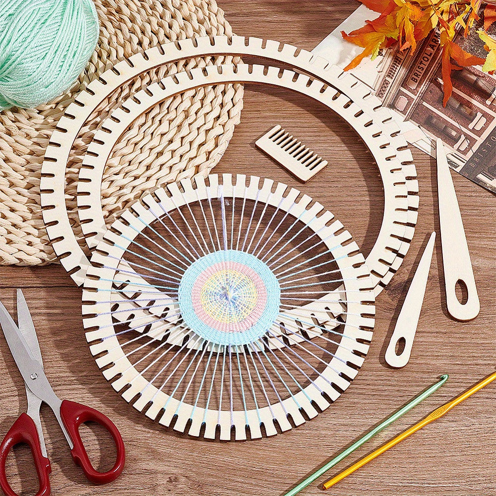 Wooden Circular Weaving Loom Kit for Beginners DIY Macrame