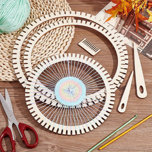 Wooden Circular Weaving Loom Kit for Beginners DIY Macrame