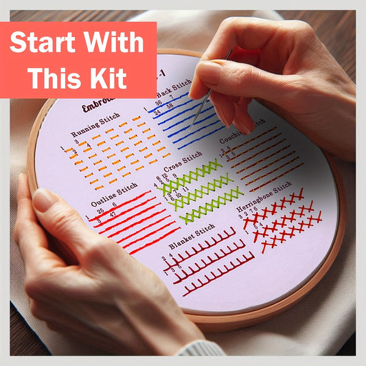 Classic Embroidery Stitches Practice Kit For Beginners
