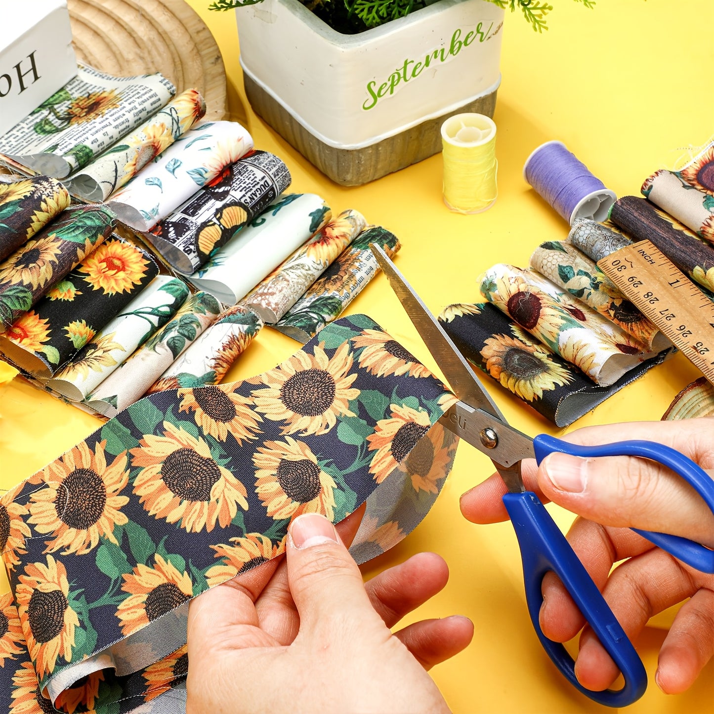 Sunflower Quilting Fabric Rolls Bundle 40 Pieces Precut Strips