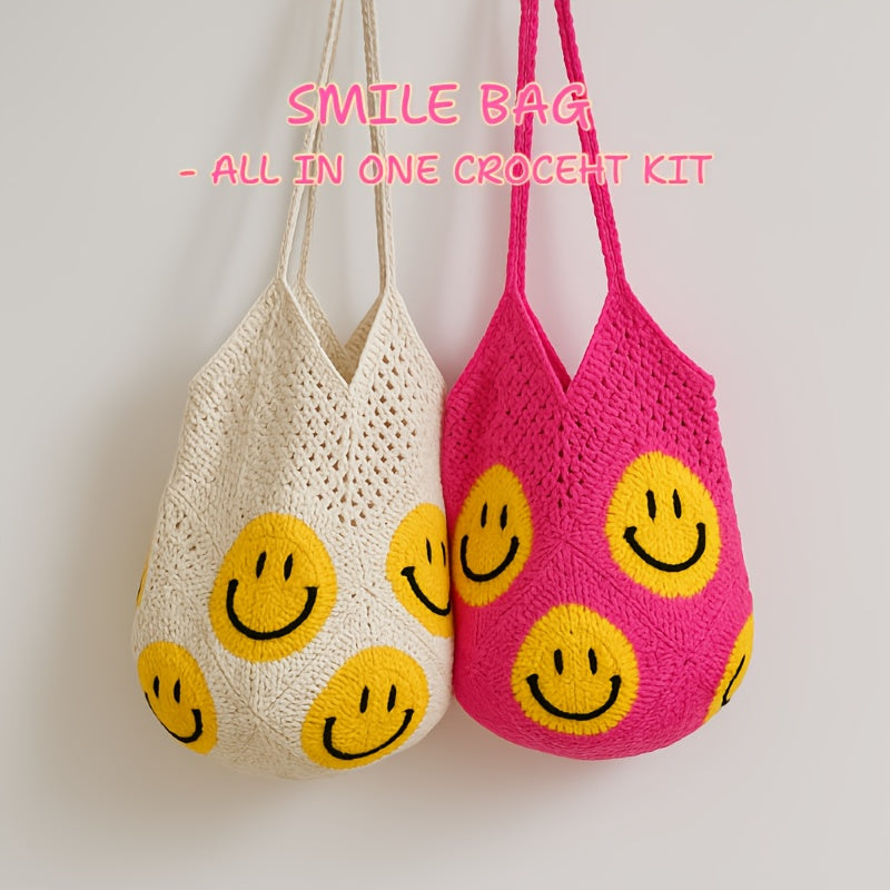 Beginner Crochet Tote Bag Kit With Yarn And Tools Included