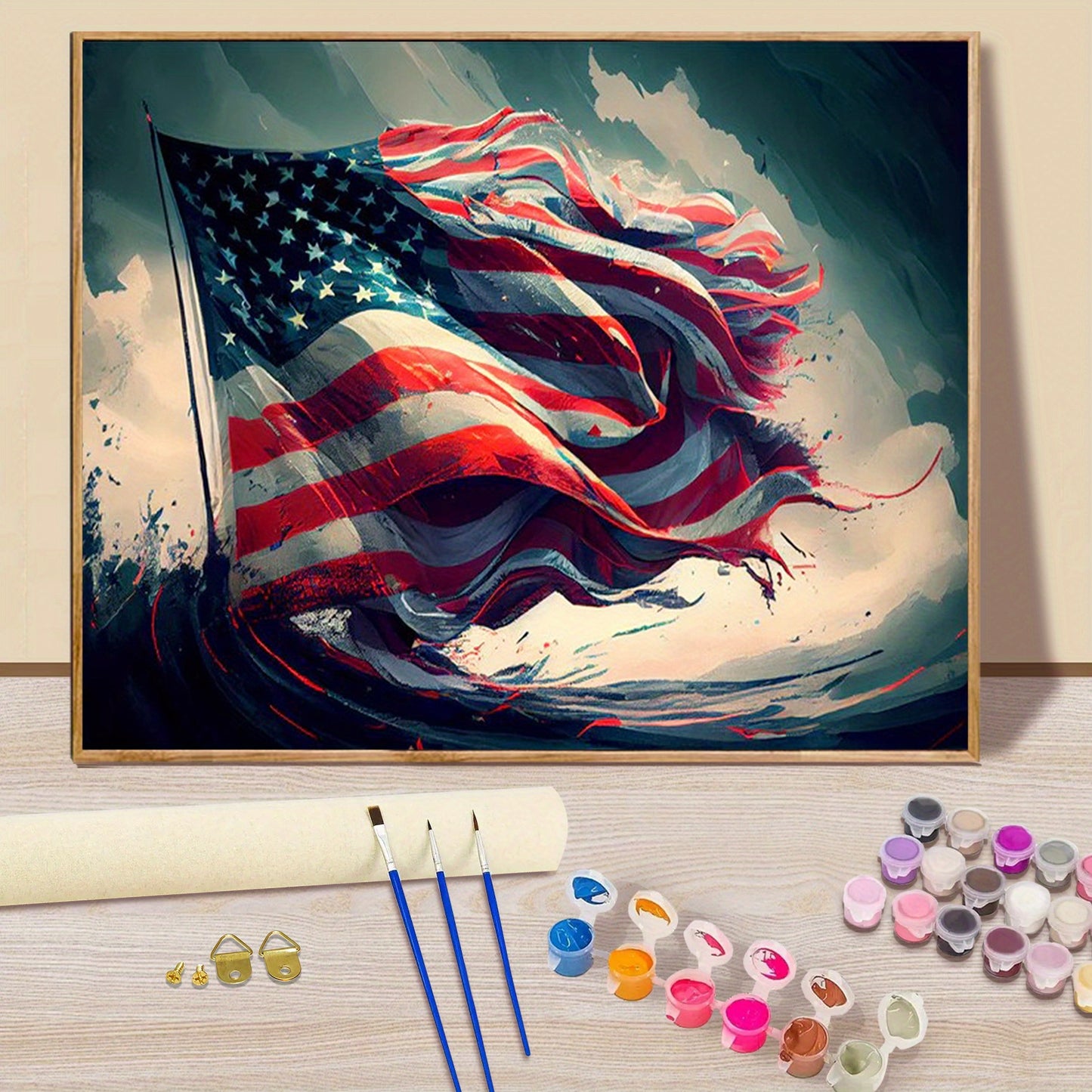 Paint By Numbers Kit For Adults 50x40cm Easy Flag Design