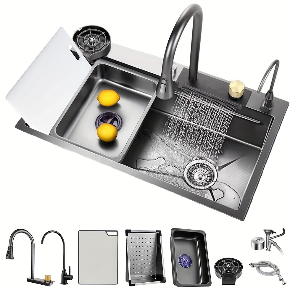 Waterfalls Nano Smart Kitchen Sink With Digital Display