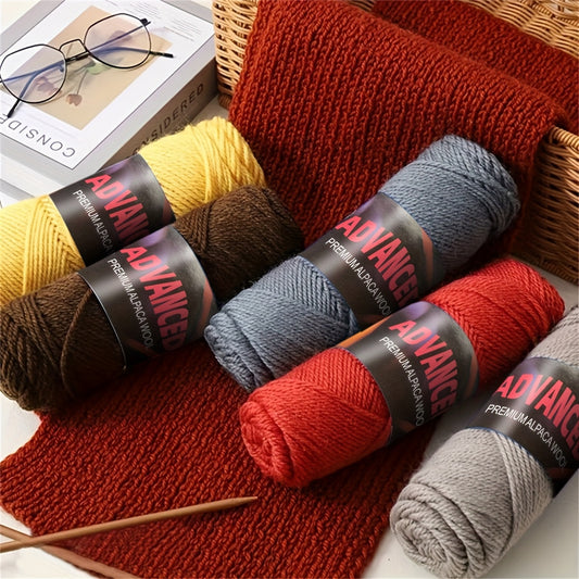 Soft Alpaca Wool Yarn 5 Balls Worsted Crochet Yarn Shawls
