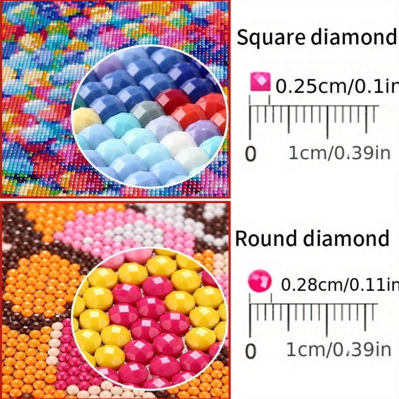 5Pcs 5D Diamond Painting Kit With Round And Square Diamonds