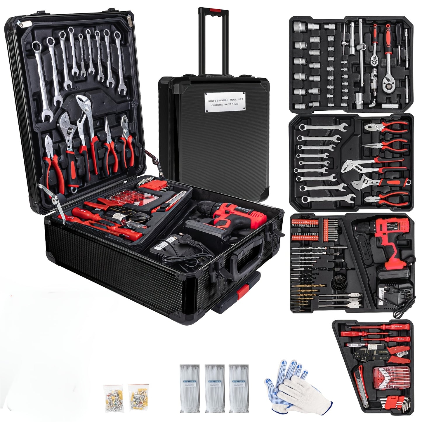 Rolling Tool Box Set For Men With Aluminum Case Gift