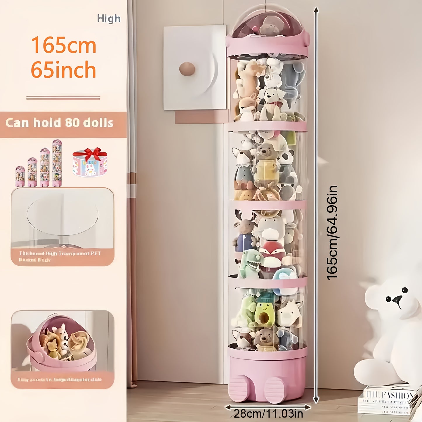 4-Tier Transparent Plastic Storage Organizer for Home