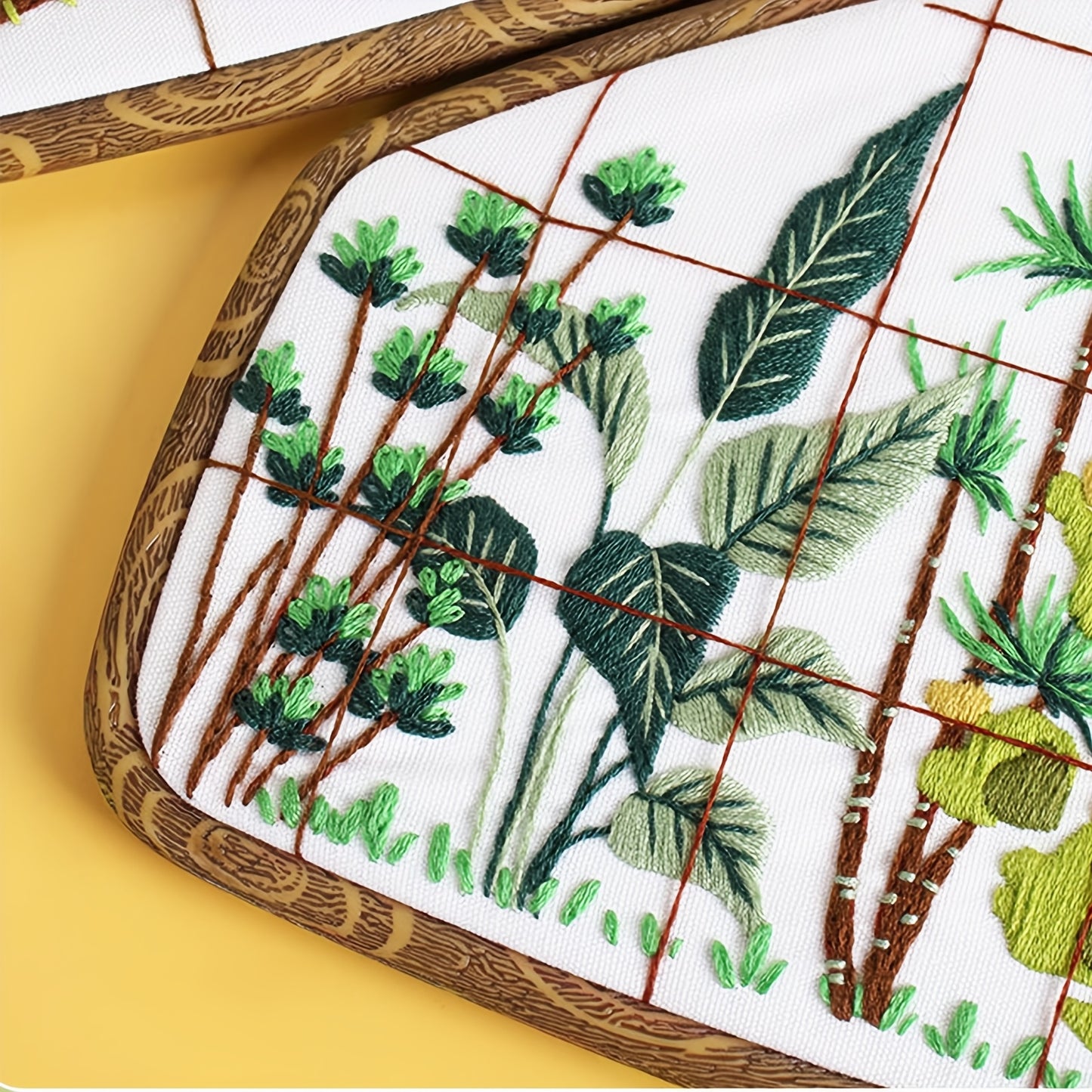 Beginner DIY Embroidery Kit Landscape Window View With Hoop