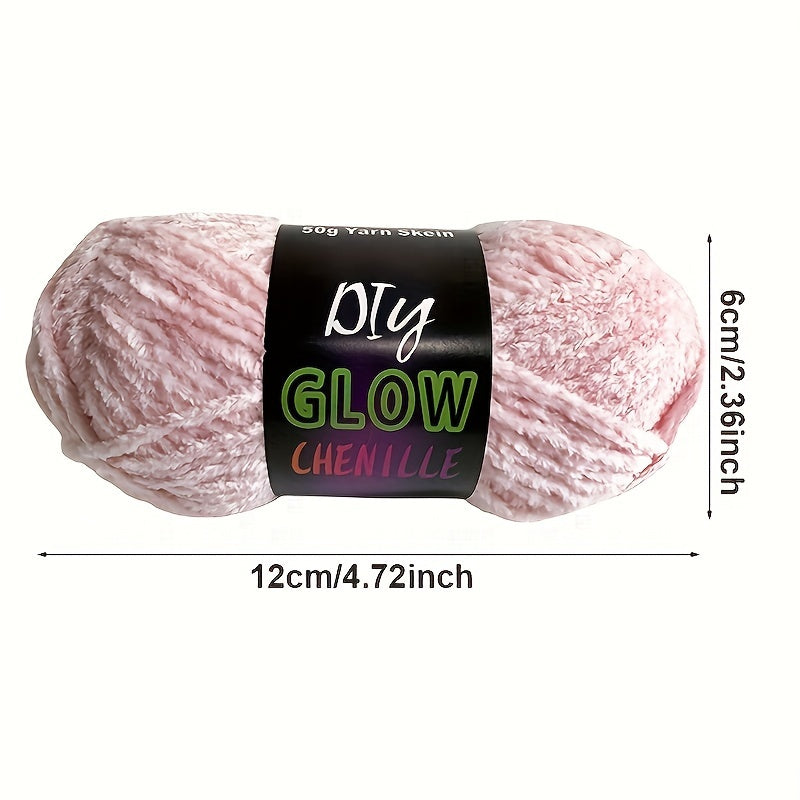 Glow In The Dark Chenille Yarn Set Neon Colors For Crafts