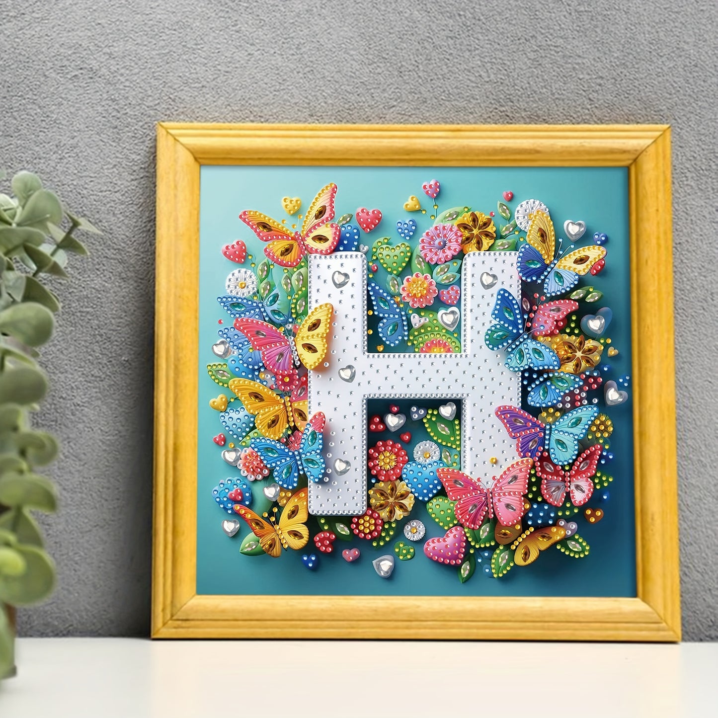 DIY Alphabet Diamond Painting Kit with Butterfly Designs