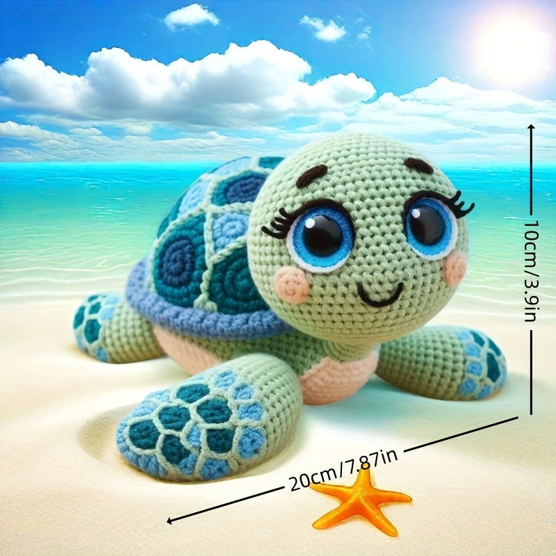 Big-Eyed Turtle Beginner Crochet Kit With Tutorial
