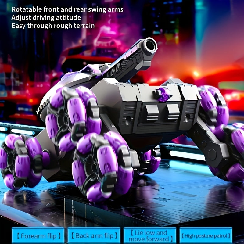Upgraded 6 Wheel Drive Acrobatic Tank Toy for Kids