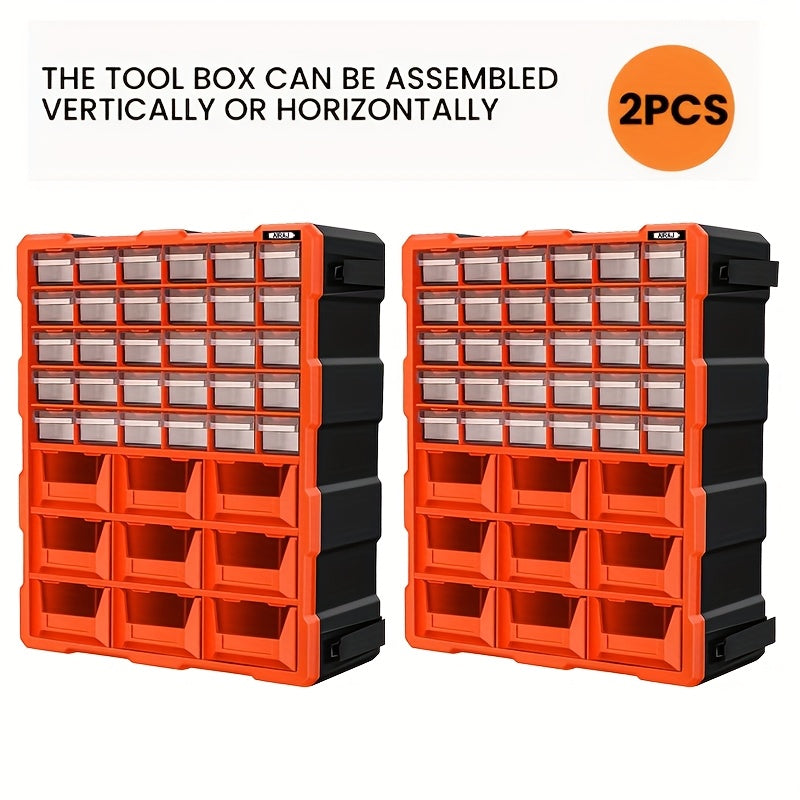 AIRAJ 39-Drawer Orange Wall Mount Storage Cabinet