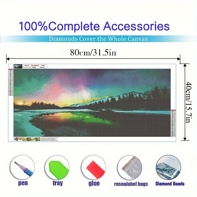 5D DIY Aurora Diamond Painting Kit with Full Drill Crystals