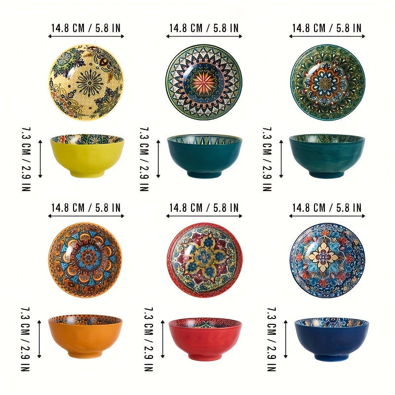 Bohemian Dinnerware Set 24pc Ceramic Plates Service For 4