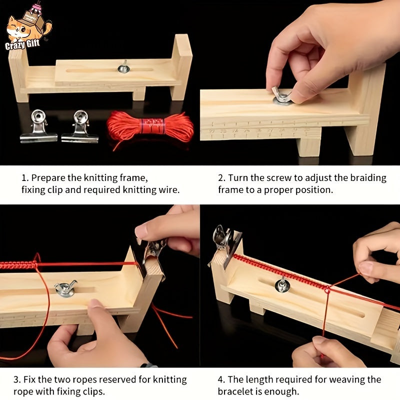 Wooden Knitting And Weaving Stand For Macrame Projects