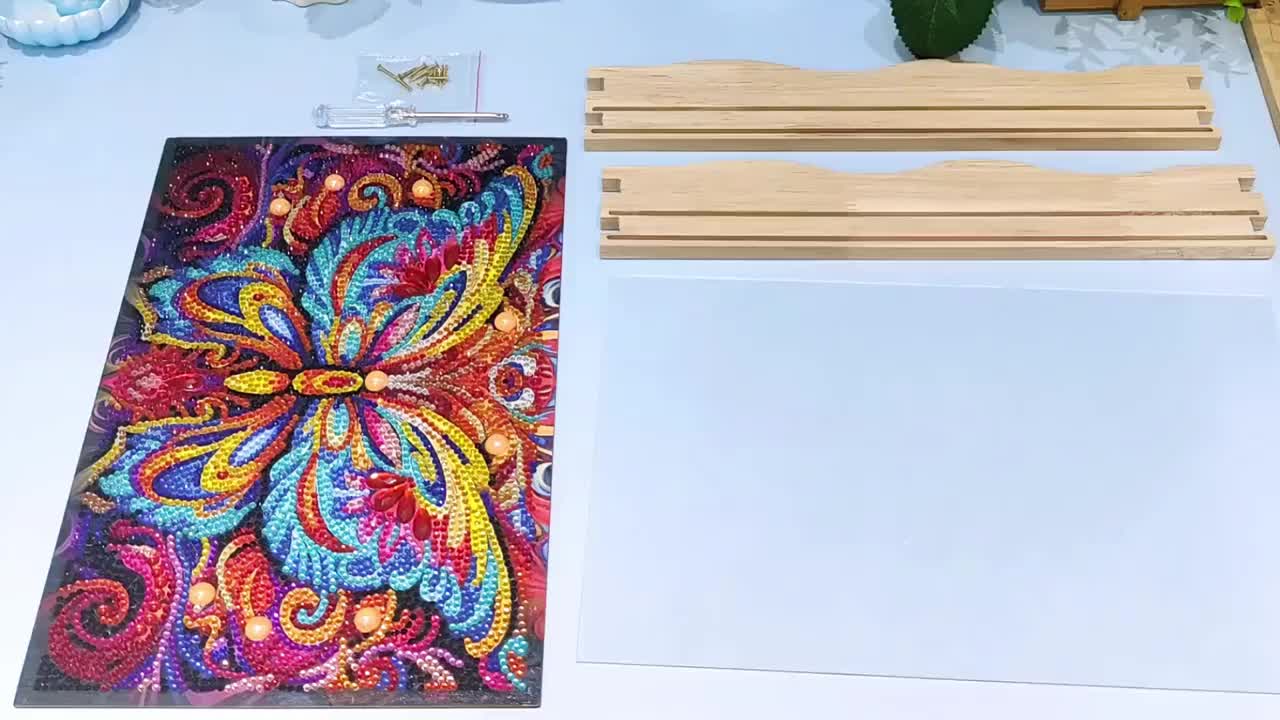 DIY Diamond Painting Wooden Food Tray Beach Daisy Kit