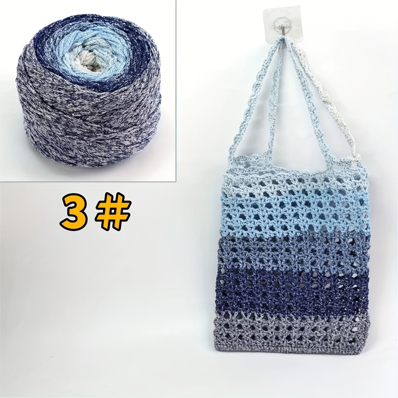 Metallic Texture Crochet Yarn 1.5mm 280m Shimmering Thread