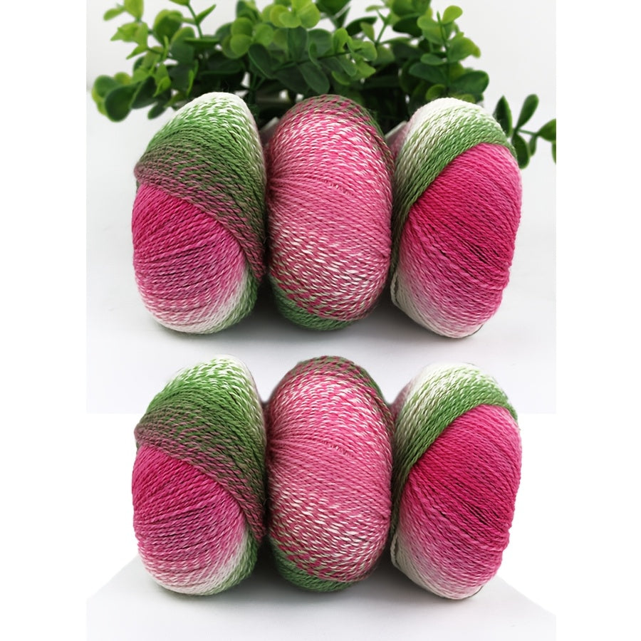 AB Gradient Wool Nylon Yarn 6pc 300g Self Stripe Crochet