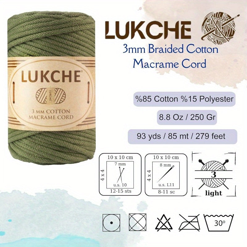 3mm Cotton Macrame Cord 279 Feet Extra Long Heavy Duty For Plant Hangers Wall Decor