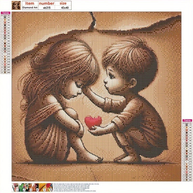 5D Diamond Painting Kit Round Canvas Boy And Girl Gift