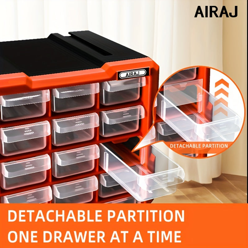 AIRAJ 39-Drawer Orange Plastic Storage Organizer Wall Mount