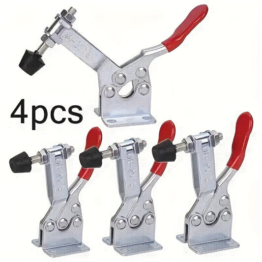 Four Pack Heavy Duty Red Toggle Clamps GH201B 46Lb Quick Release For Woodworking And Metalworking