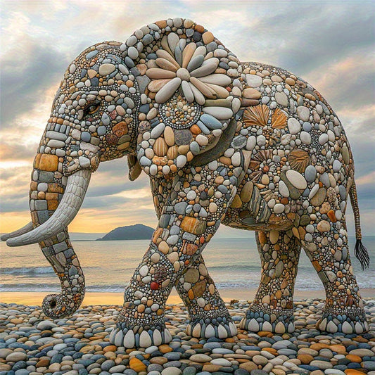 Beach Sunset Pebble Hippo DIY Diamond Painting Kit Gift